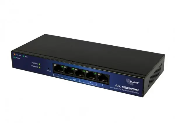Switch - ALLNET - Web Easy smart 4 Port Gigabit PoE