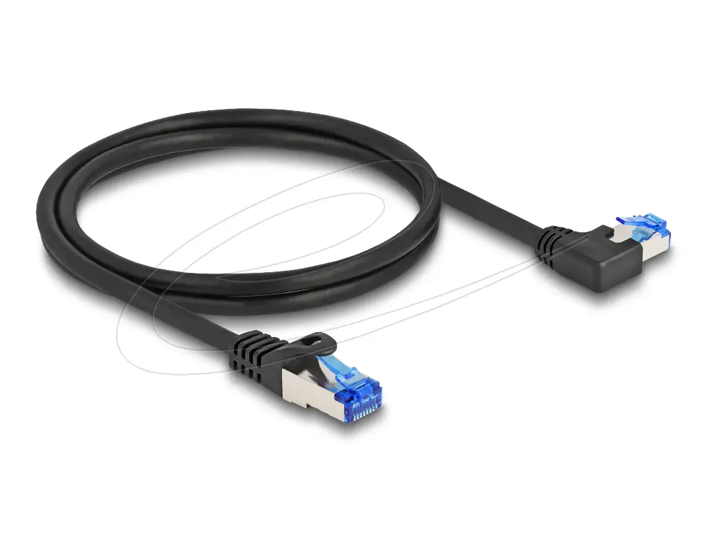 Delock - RJ45 Netzwerkkabel - Cat.6A S/FTP gerade / links gewinkelt - 1 m