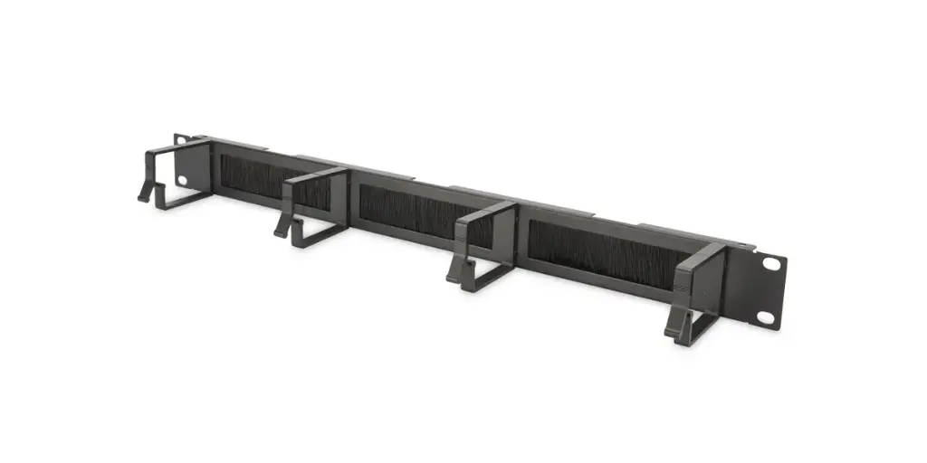 [DN-97663] DIGITUS - Rangierpanel 1HE 19" 4xBügel mit Bürstenleiste (schwarz)