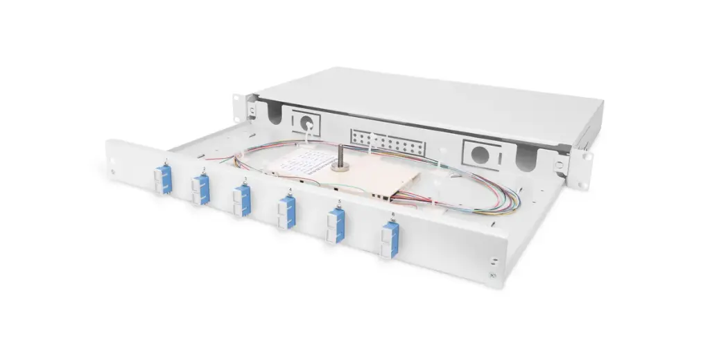 DIGITUS - LWL Spleißbox 1HE bestückt 6x SC DX OS2 grau