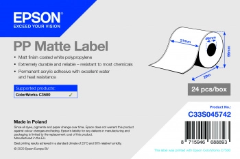 [C33S045742] Label - Epson - PP Matte - 51mm x 29m weiss