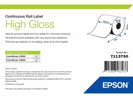 [7113750] Label - Epson - 102mm x 33m weiss hochglanz